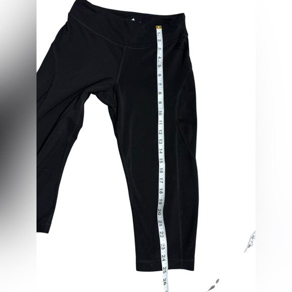 Adidas  Athletic Capri Leggings med Black Workout Gym Crop pants - Picture 6 of 7